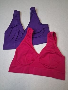 Young Women Seamless Wireless Bralette - Purple and Fuchsia